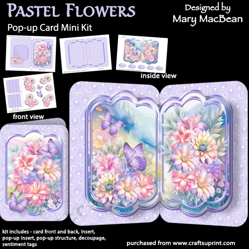 Pastel Flowers - Pop-up Card Mini Kit
