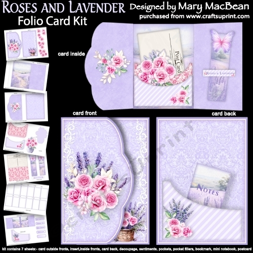 Roses and Lavender - Folio Card Kit