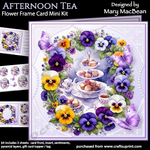 Afternoon Tea - Flower Frame Card Mini Kit