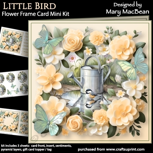 cup1448808_1648 - Little Bird - Flower Frame Card Mini Kit