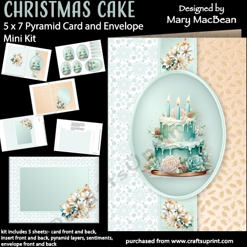 Christmas Cake - 5 x 7 Pyramid Card Mini Kit