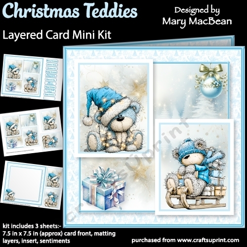 Christmas Teddies - Layered Card Mini Kit