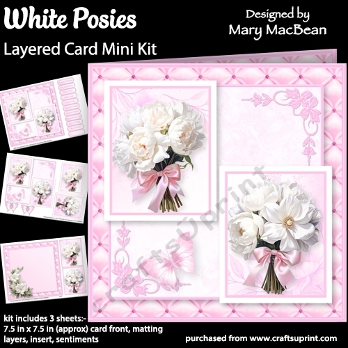 White Posies - Layered Card Mini Kit
