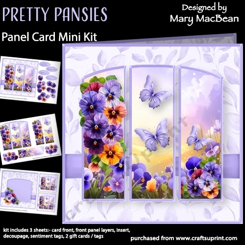 Pretty Pansies - Panel Card Mini Kit