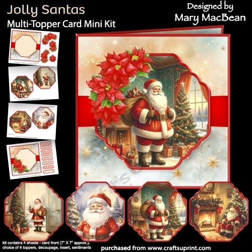 Jolly Santas - Multi-Topper Card Mini Kit