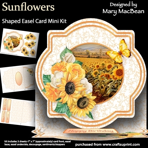 Sunflowers - Shaped Easel Card Mini Kit
