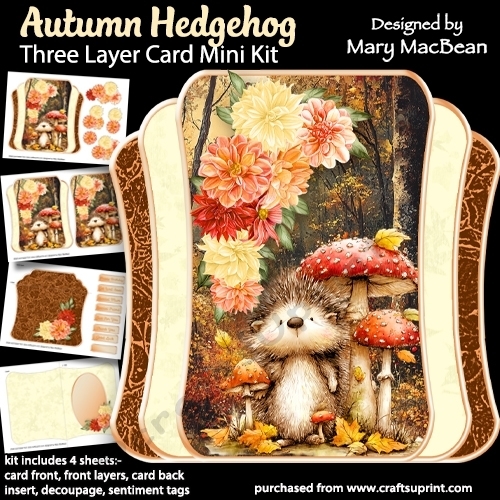 Autumn Hedgehog - Three Layer Card Mini Kit
