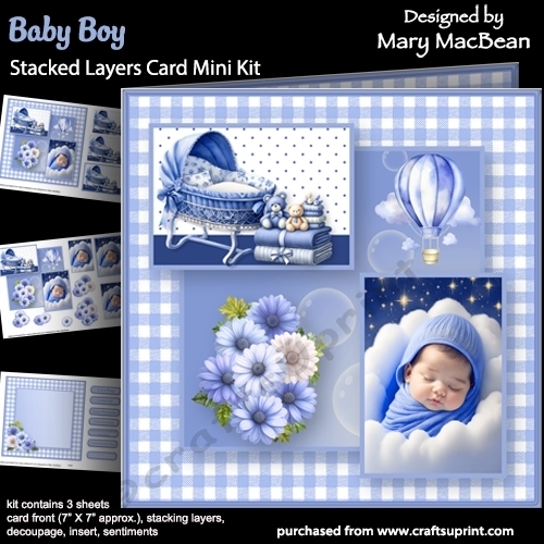 Baby Boy - Stacked Layers Card Mini Kit