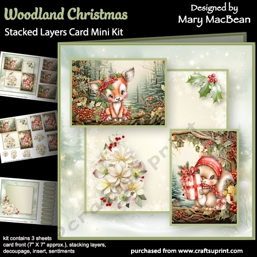 Woodland Christmas - Stacked Layers Card Mini Kit
