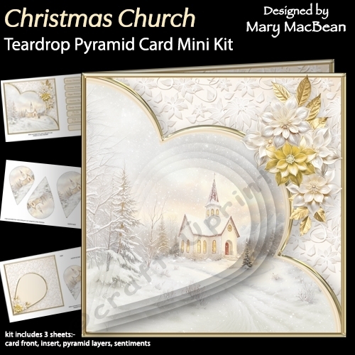 Christmas Church - Teardrop Pyramid Card Mini Kit