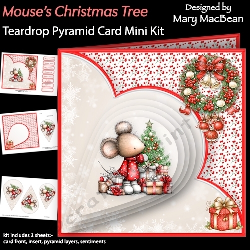 Mouses Christmas Tree - Teardrop Pyramid Card Mini Kit