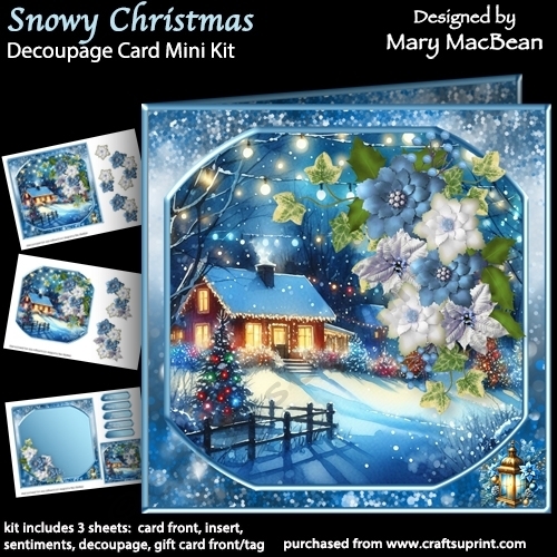 Snowy Christmas - Decoupage Card Mini Kit