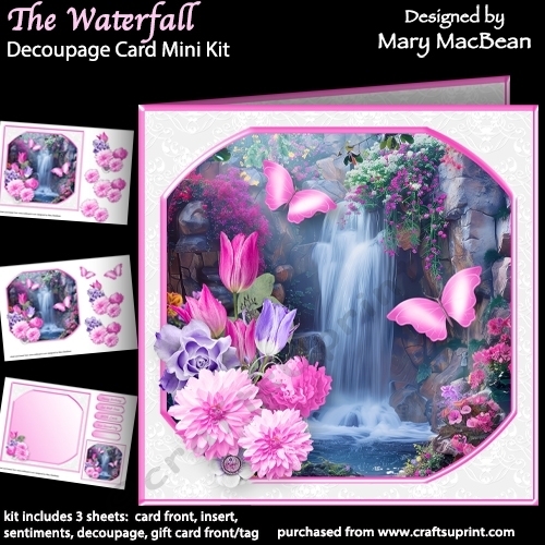 The Waterfall - Decoupage Card Mini Kit