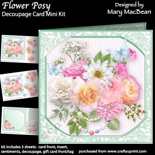 Flower Posy - Decoupage Card Mini Kit