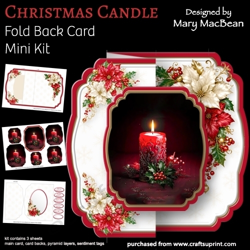 Christmas Candle - Fold Back Card Mini Kit