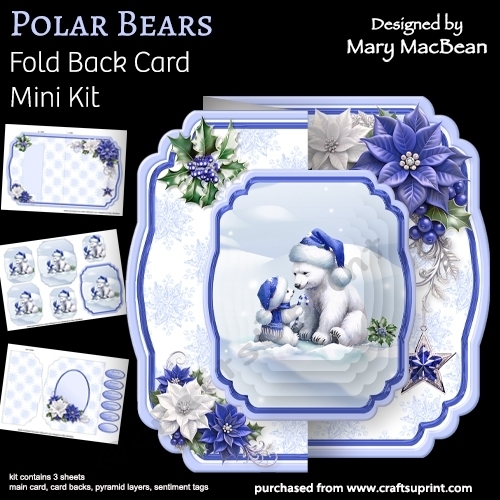 Polar Bears - Fold Back Card Mini Kit