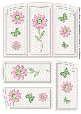 Metal and Crystal Flowers Panel Card