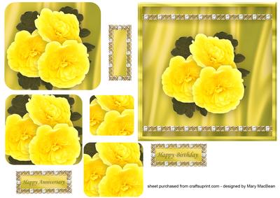 Diamonds and Silk Yellow Begonias