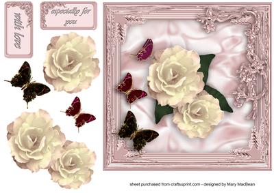 Vintage Roses and Butterflies