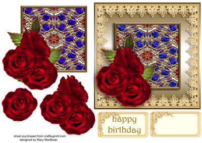 Red Roses with Enamelled Panel