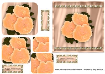 Diamonds and Silk Peach Flowers