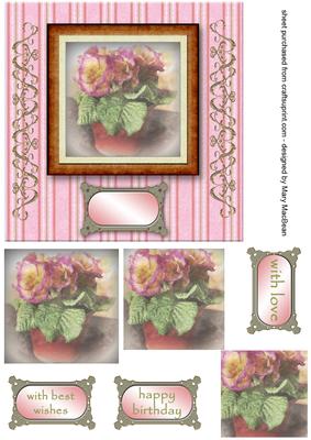 Framed Art - Pot of Primulas