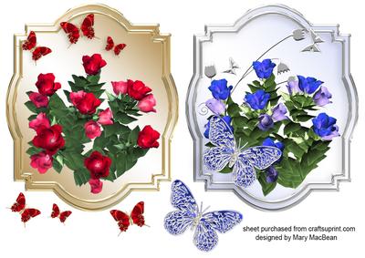 Shaped Metal Framed Flower Toppers