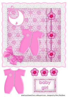 Baby Girl Knitted Cushion