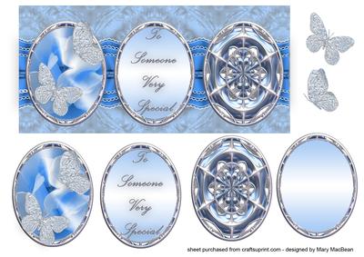 Three Cameos Dl Card - Blue