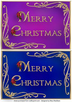 Christmas Gold Bling - Purple and Blue
