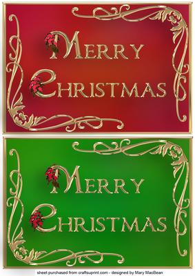 Christmas Gold Bling - Red and Green