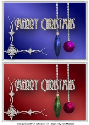 Christmas Silver Bling - Blue and Red