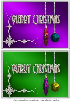 Christmas Silver Bling - Purple and Green