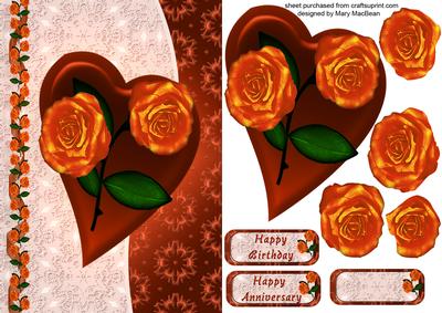 Copper Roses Birthday or Anniversary Card