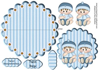 Twin Boys Wobble Card