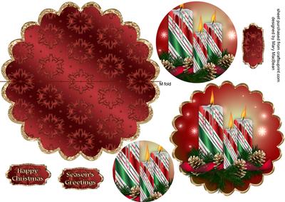 Christmas Candles Wobble Card