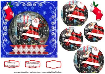 Santa's Been - Snow Globe Pyramid