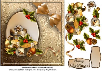 Christmas Gifts Decoupage Card