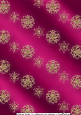 Gold Snowflakes Christmas Background - Magenta