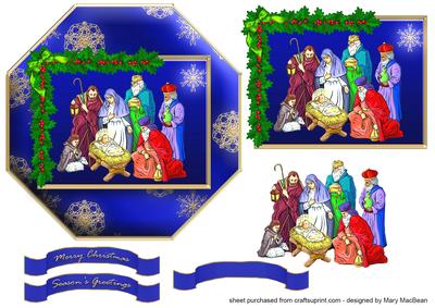 Christmas Nativity Octagonal Card