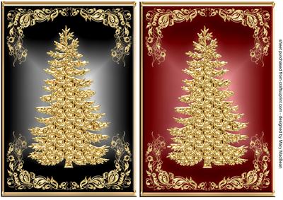 Gold Christmas Trees Twin Toppers