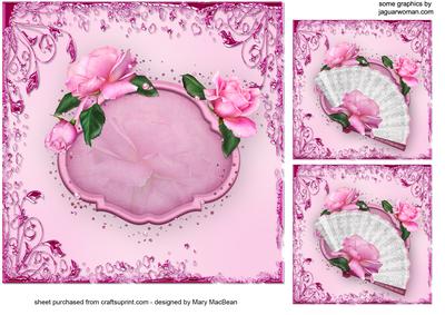 Pink Roses with Fan Insert