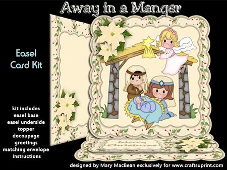 Away in a Manger Christmas Easel Card Kit