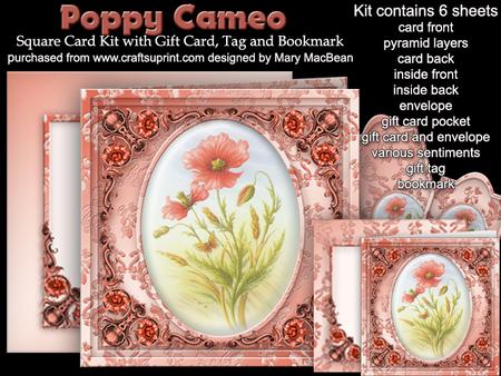 Poppy Cameo Square Card Kit