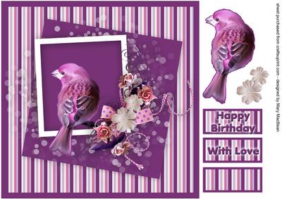 Pretty Birdie 8 x 8 Card Front