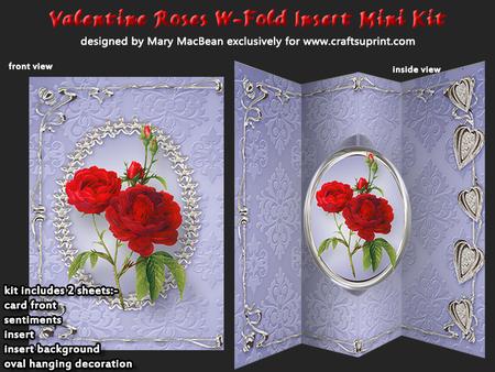 Valentine Roses W-fold Insert Mini Kit