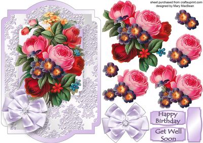 Colourful Bouquet Shaped Card Front
