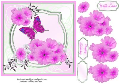 Primroses and Butterfly