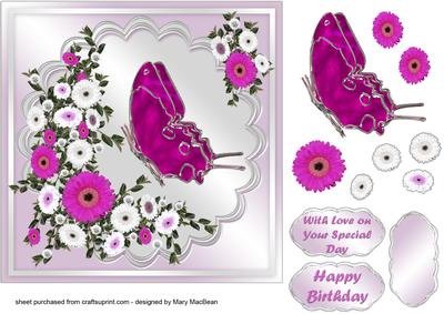 Gerberas and Butterfly