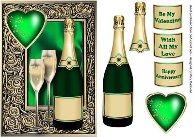 Celebration Wine Emerald - Valentine or Anniversary Card
